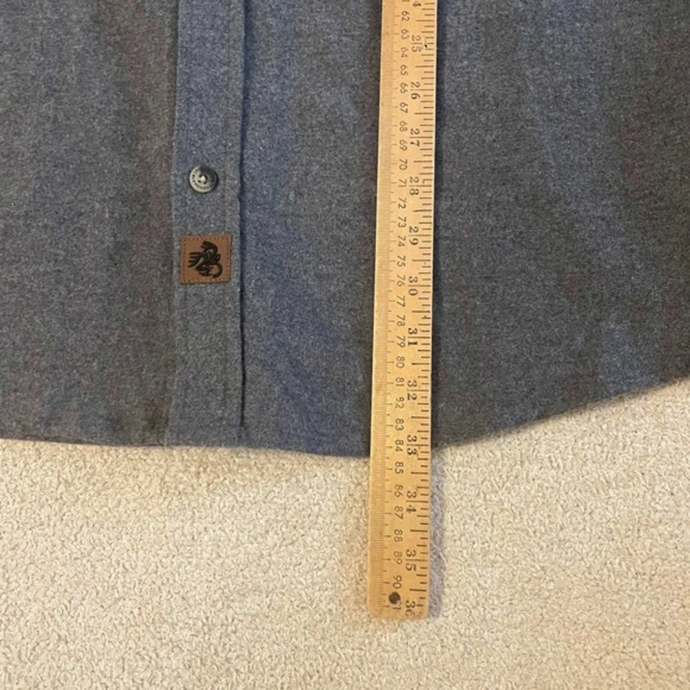 Legendary Whitetails Mens Large & Tall Flannel Shirt Gray 100% Cotton Buck Camp - Picture 5 of 7